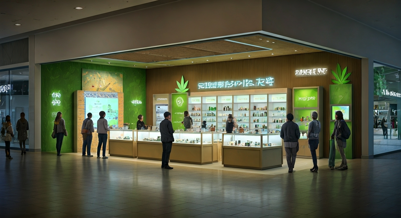 modern dispensary in mall digital art